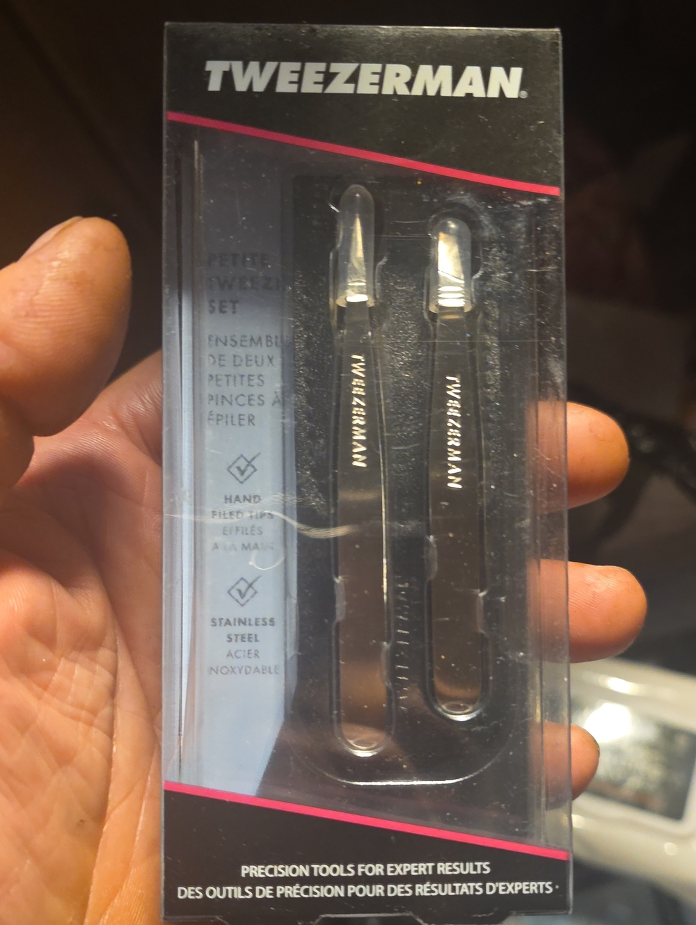 Black Stainless Steel Tweezer Set - 2 Piece